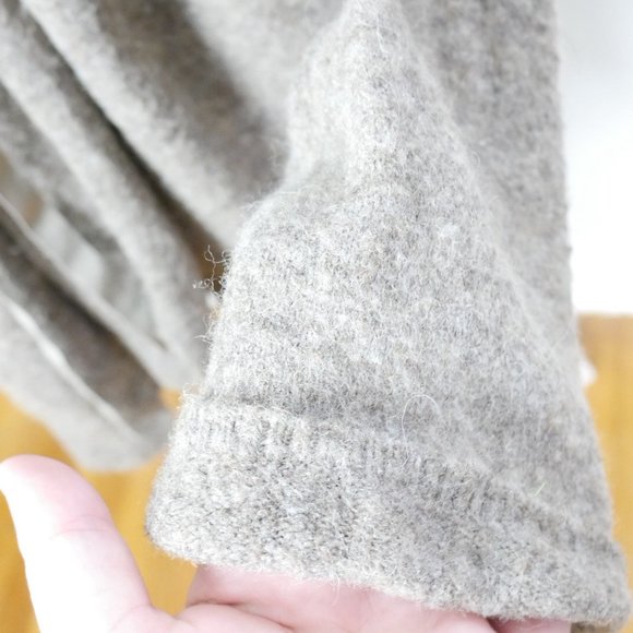 Anthropologie Moth Oatmeal Brown Grey Wool Knit Open Cardigan with Tie Medium - Picture 8 of 11